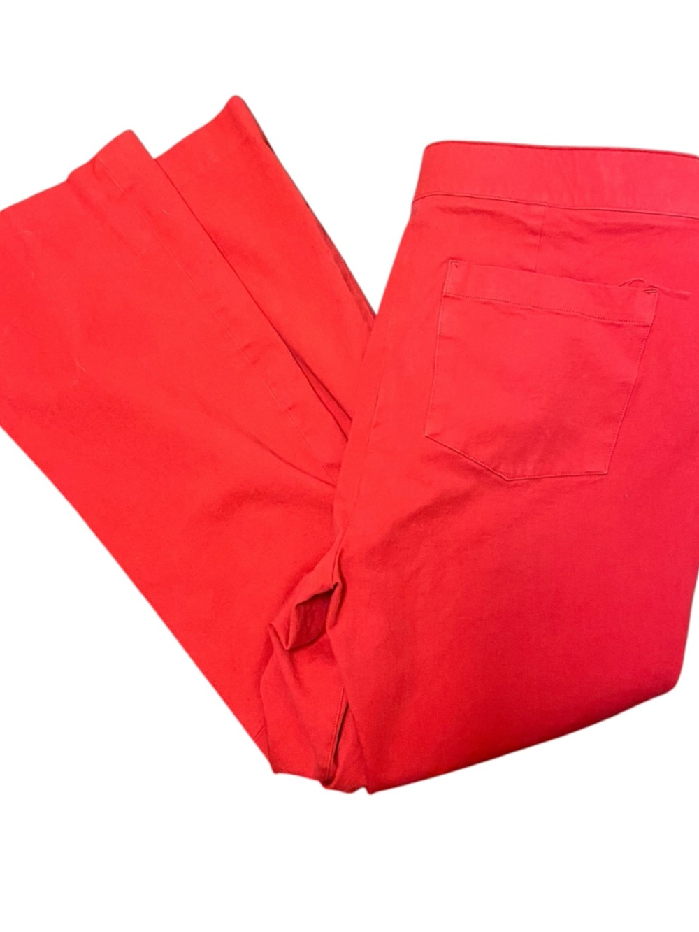 Spanx Red Polished Kick Flare Pants Size L Tall Stretch Flattering Party - Picture 7 of 12